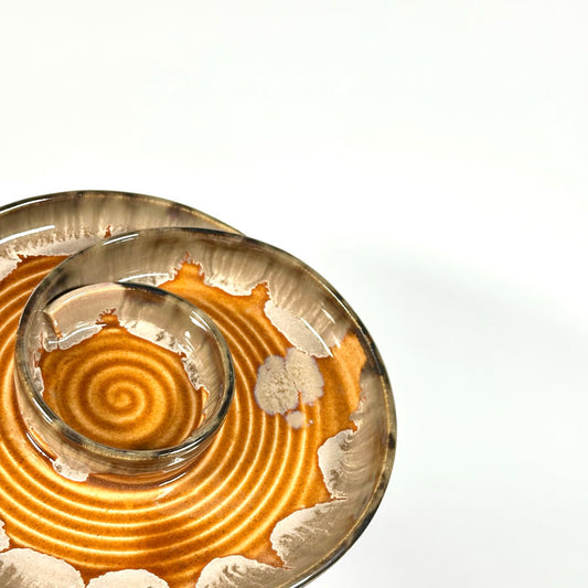 Amber Aura Spiral Dip Platter