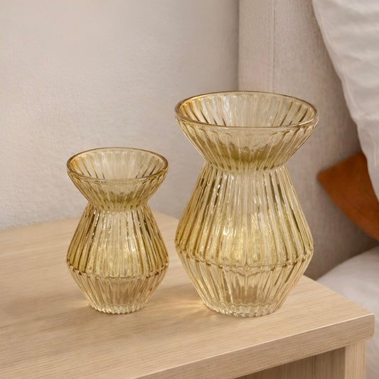 Honey Hourglass Bud Vases