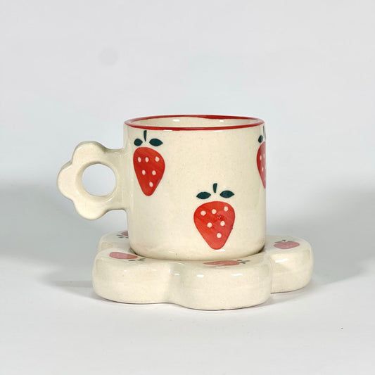 Strawberry Petal Cup & Saucer