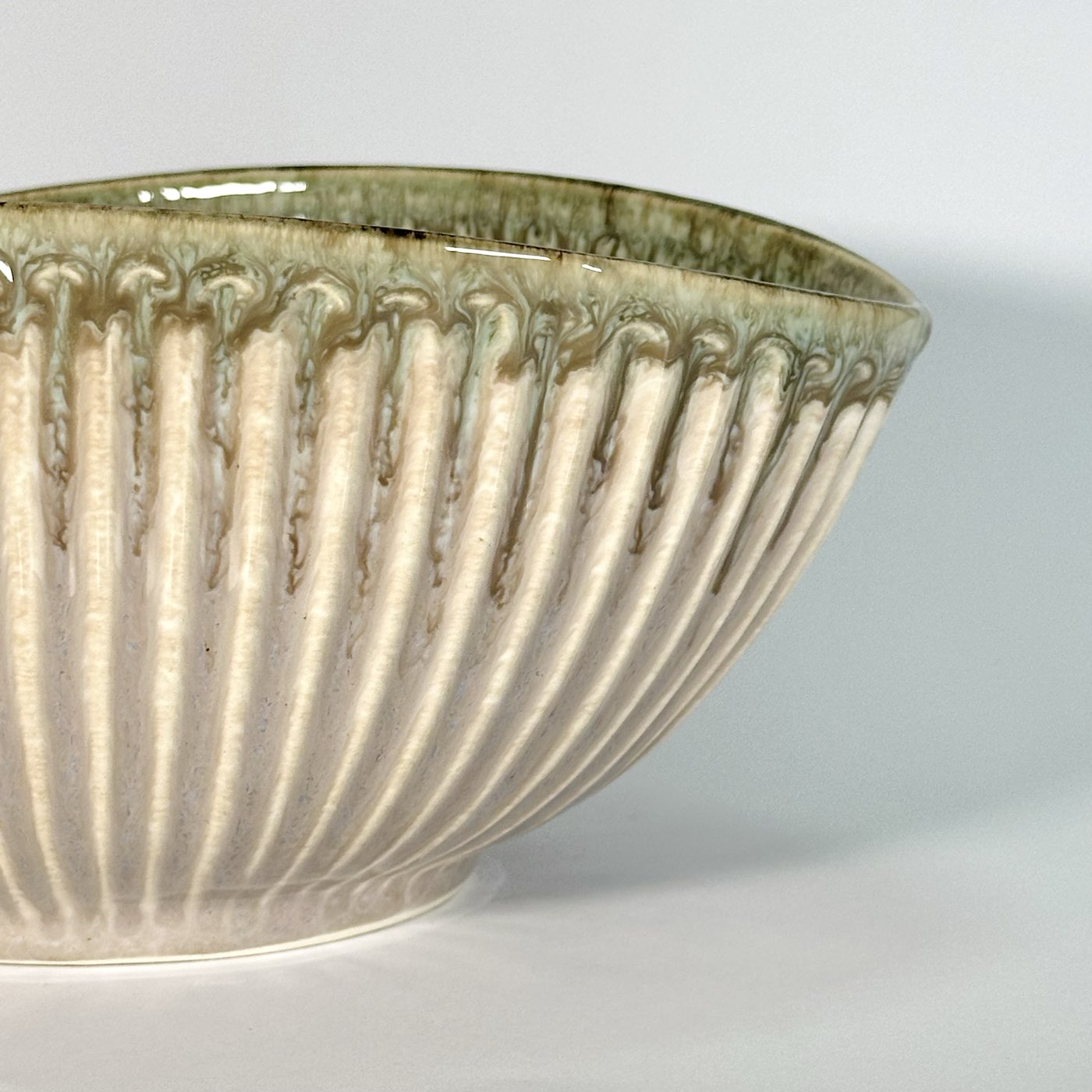 Olive Dune Ribbed Bowl