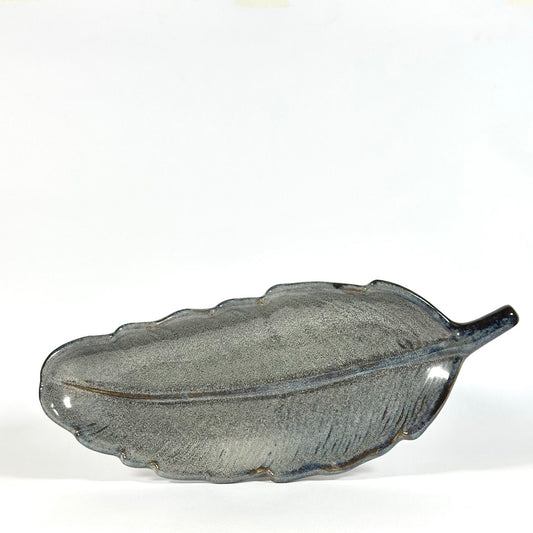 Charcoal Grey Feather Platter