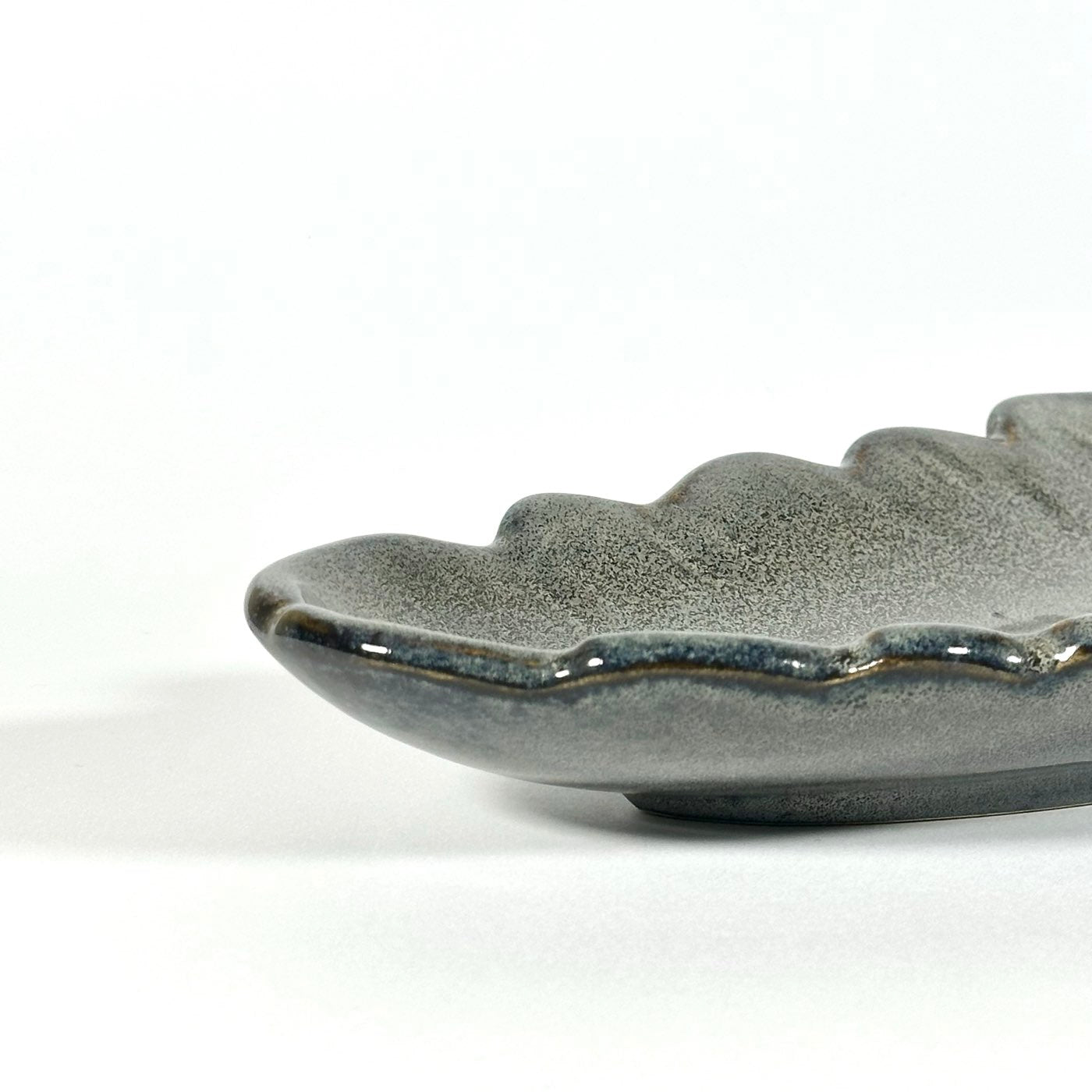 Charcoal Grey Feather Platter