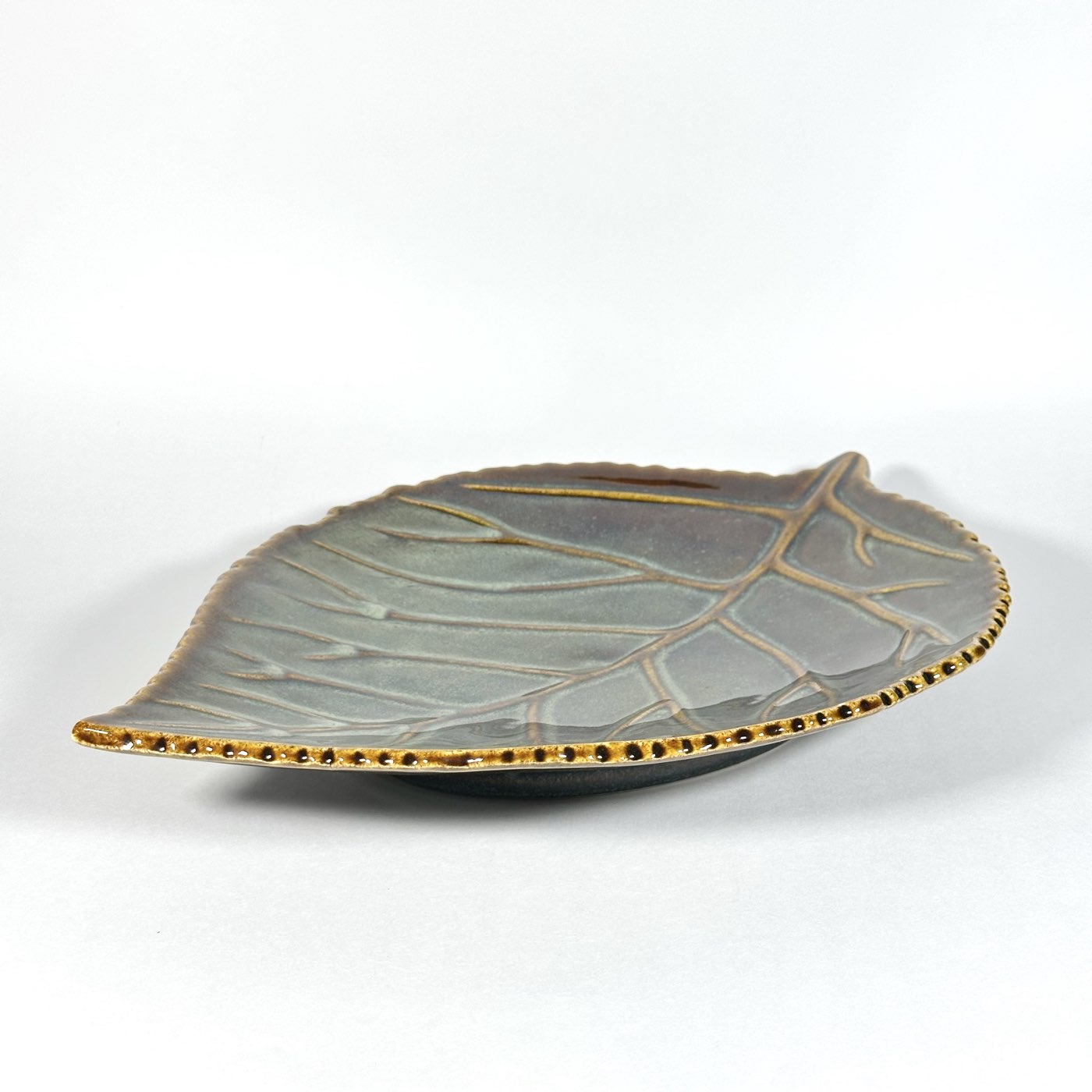 Golden Vein Leaf Platter
