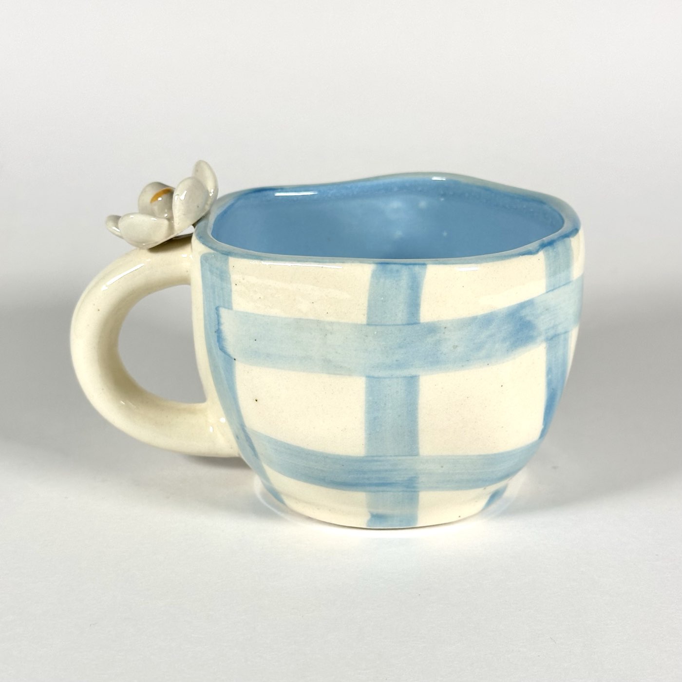 Blossom Check Sky Blue Cup