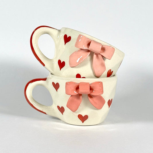 Blush Heart Bow Cup
