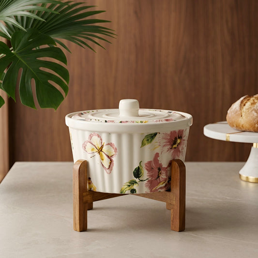 Pushpanjali Decal Casserole
