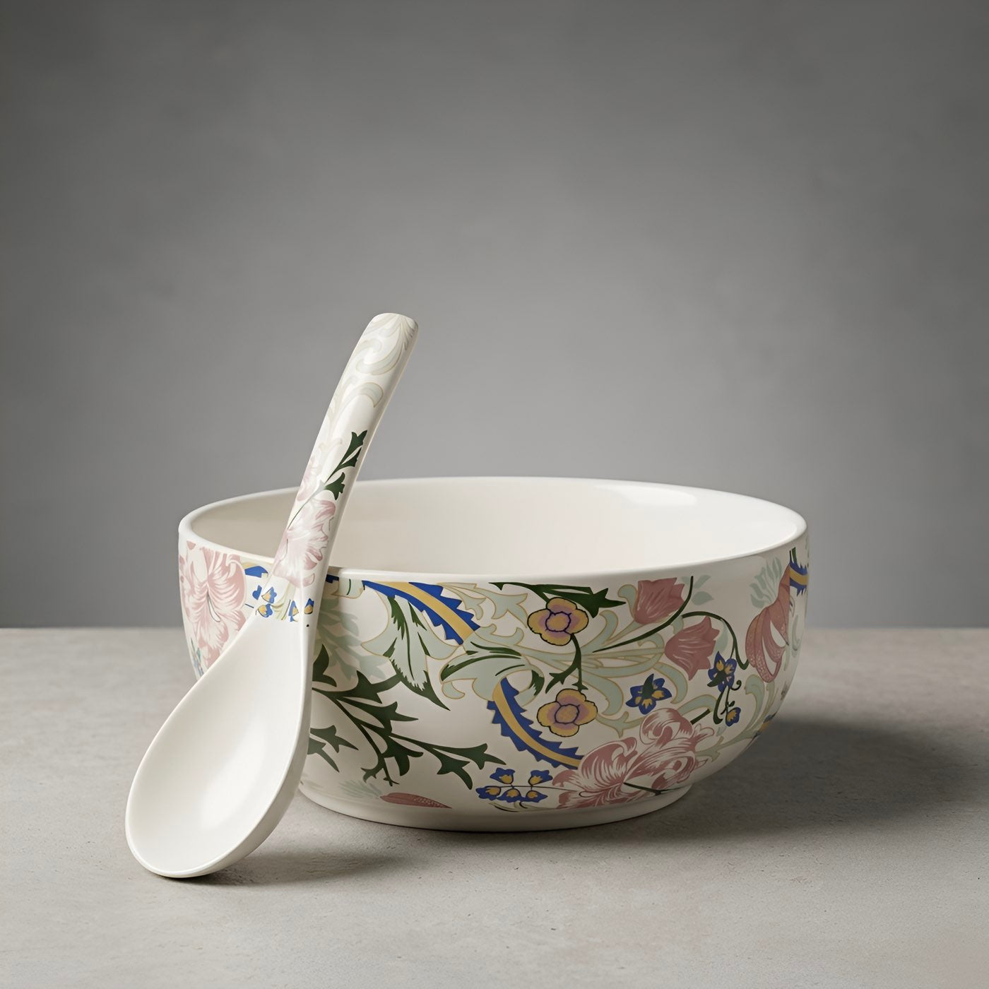 Botanical Bloom Large Serving Bowl with Spoon Set