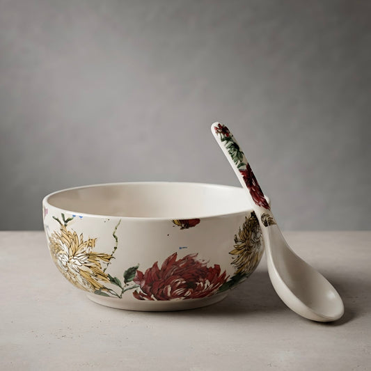 Guldaudi Canvas Large Serving Bowl with Spoon Set