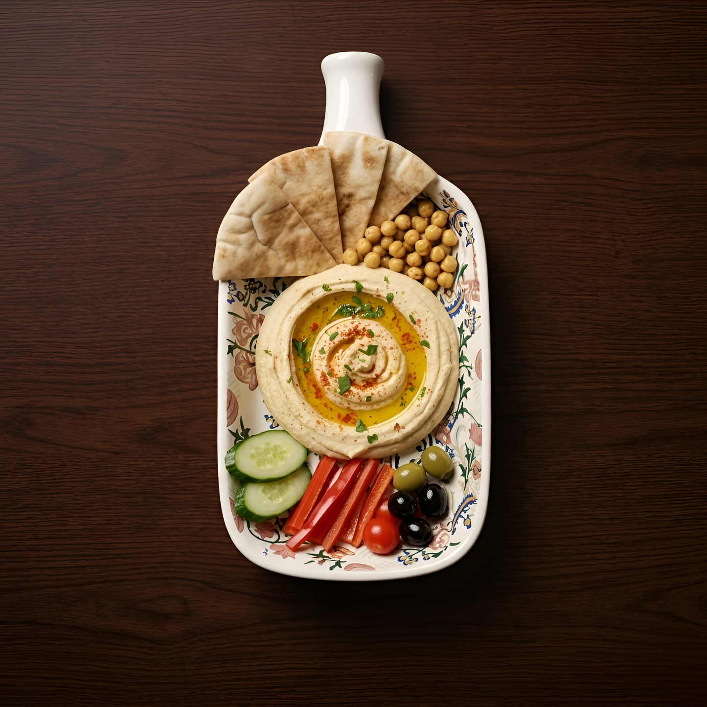 Botanical Bloom Decal Bottle Platter