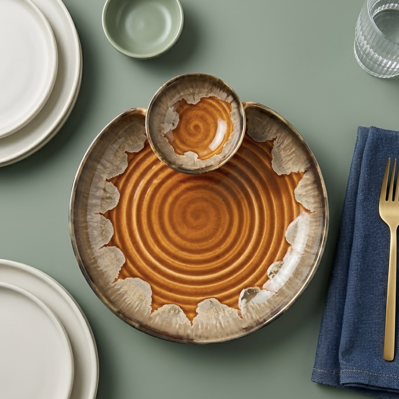 Amber Aura Top Dip Platter