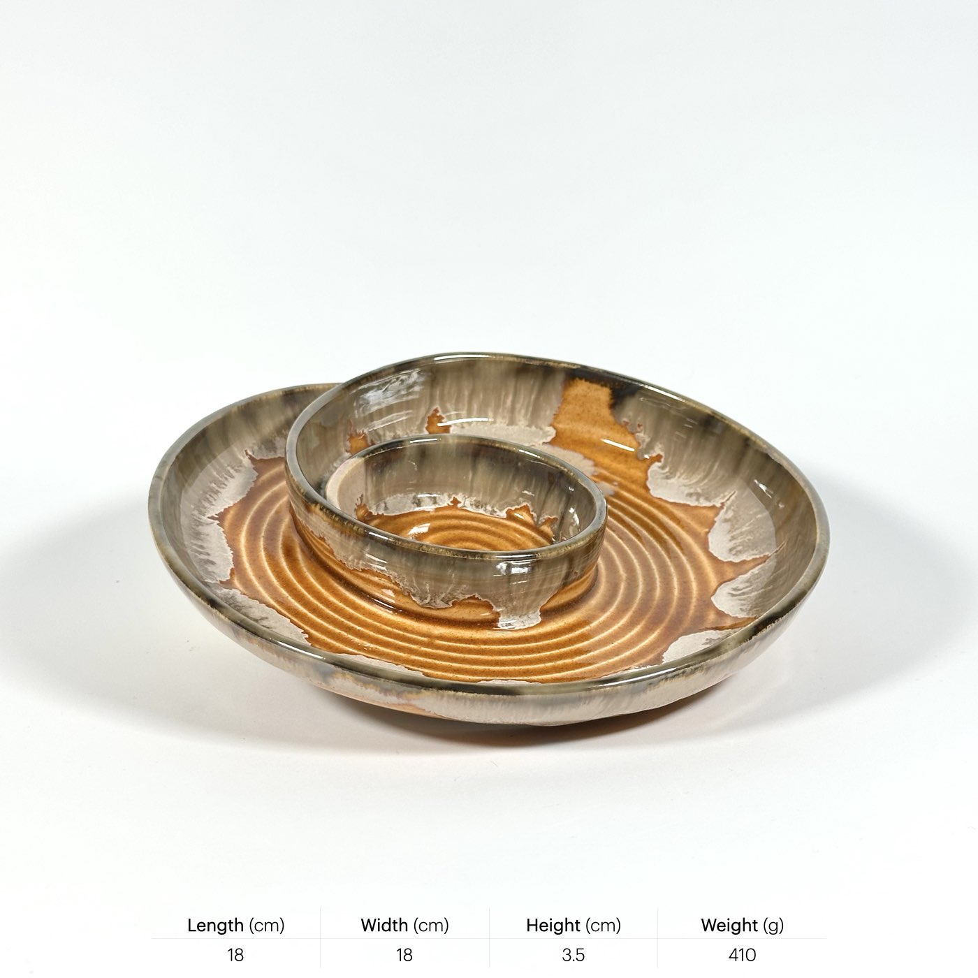 Amber Aura Spiral Dip Platter