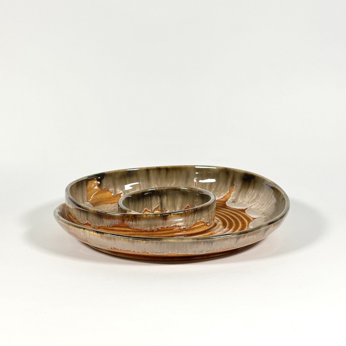 Amber Aura Spiral Dip Platter