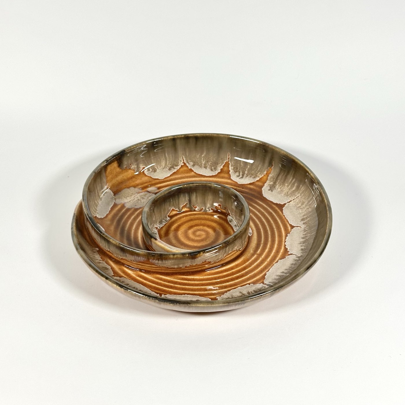Amber Aura Spiral Dip Platter