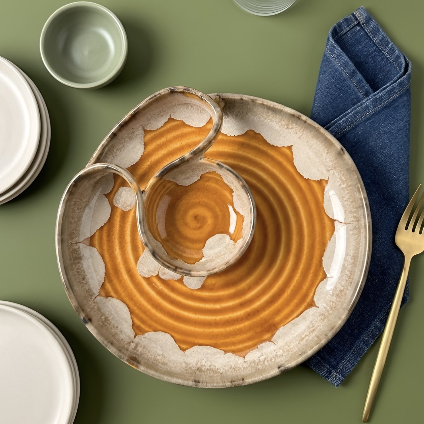 Amber Aura Sculpted Dip Platter