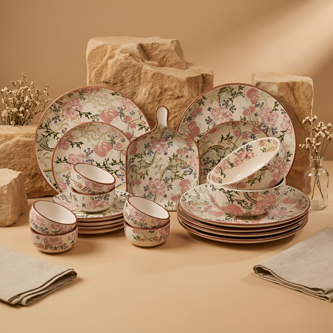Botanical Bloom Dinner Set (Serving for 6 - 21 pieces)
