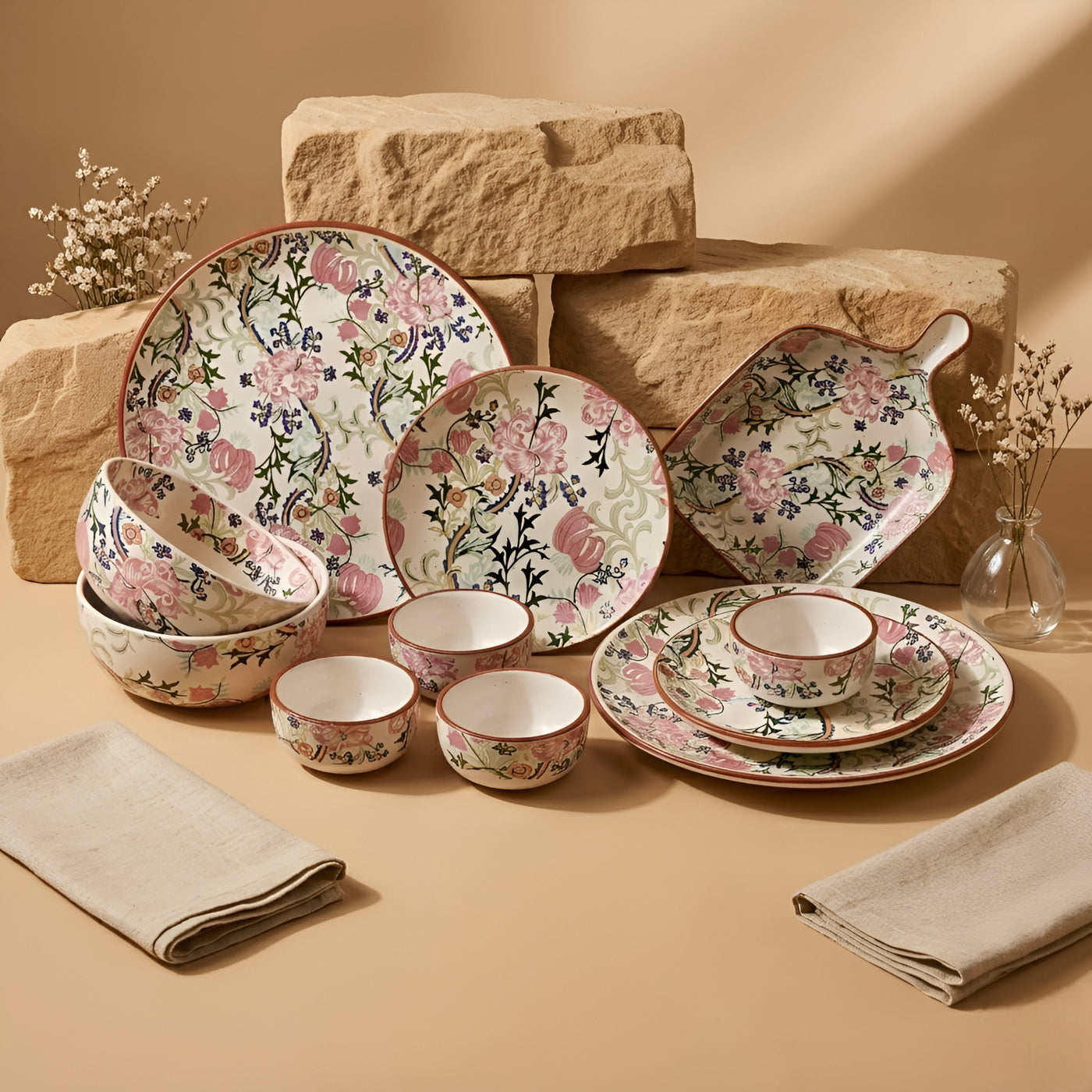 Botanical Bloom Dinner Set (Serving for 2 - 11 pieces)