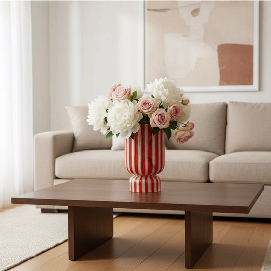 Candy Stripe Pedestal Vase
