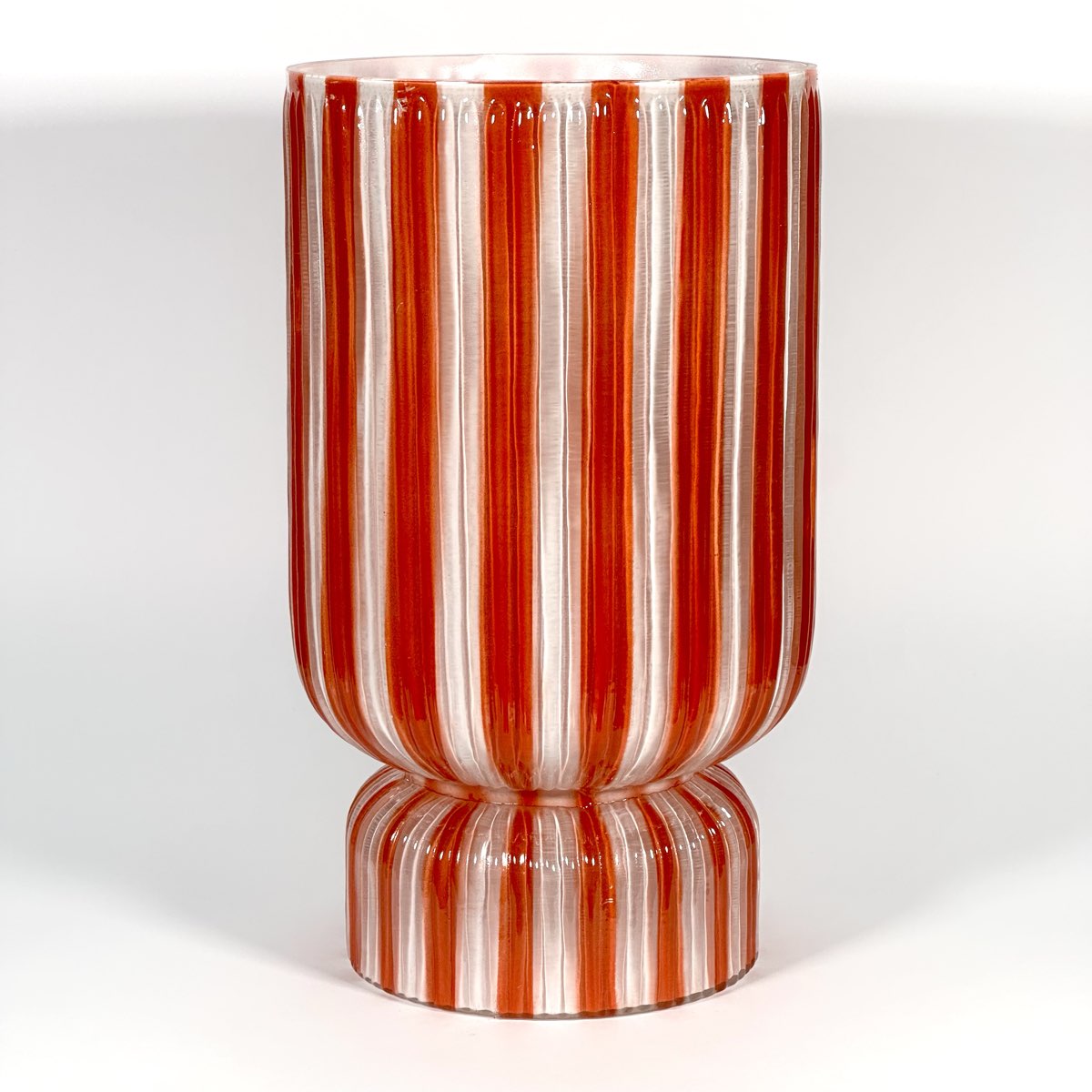 Candy Stripe Pedestal Vase