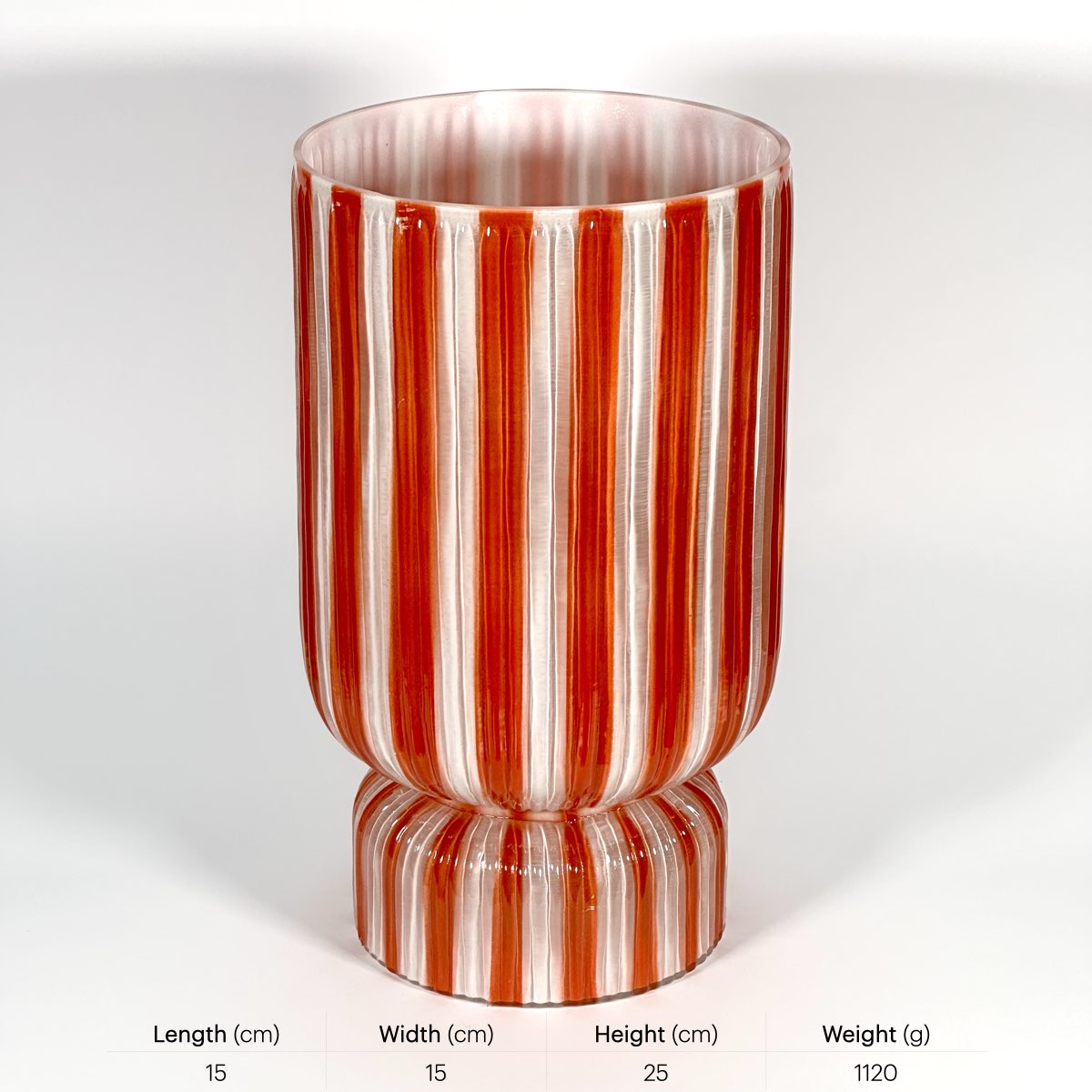 Candy Stripe Pedestal Vase