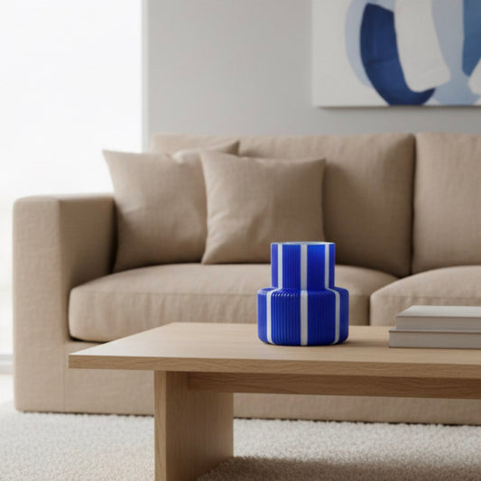 Marine Stripe Column Vase