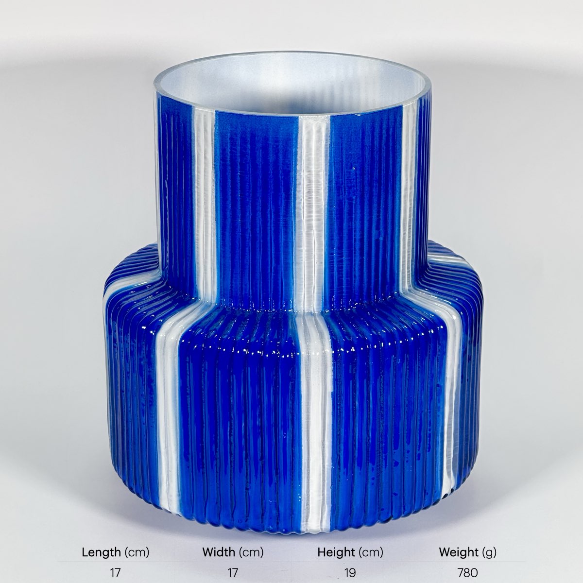 Marine Stripe Column Vase