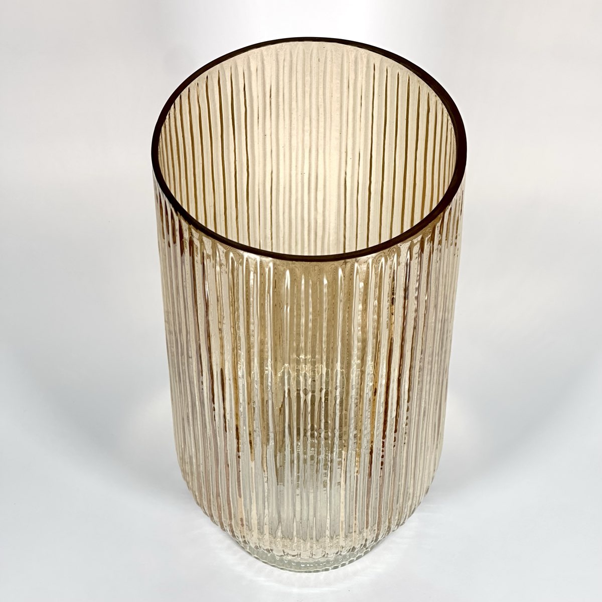 Aure Fluted Amber Glass Vase