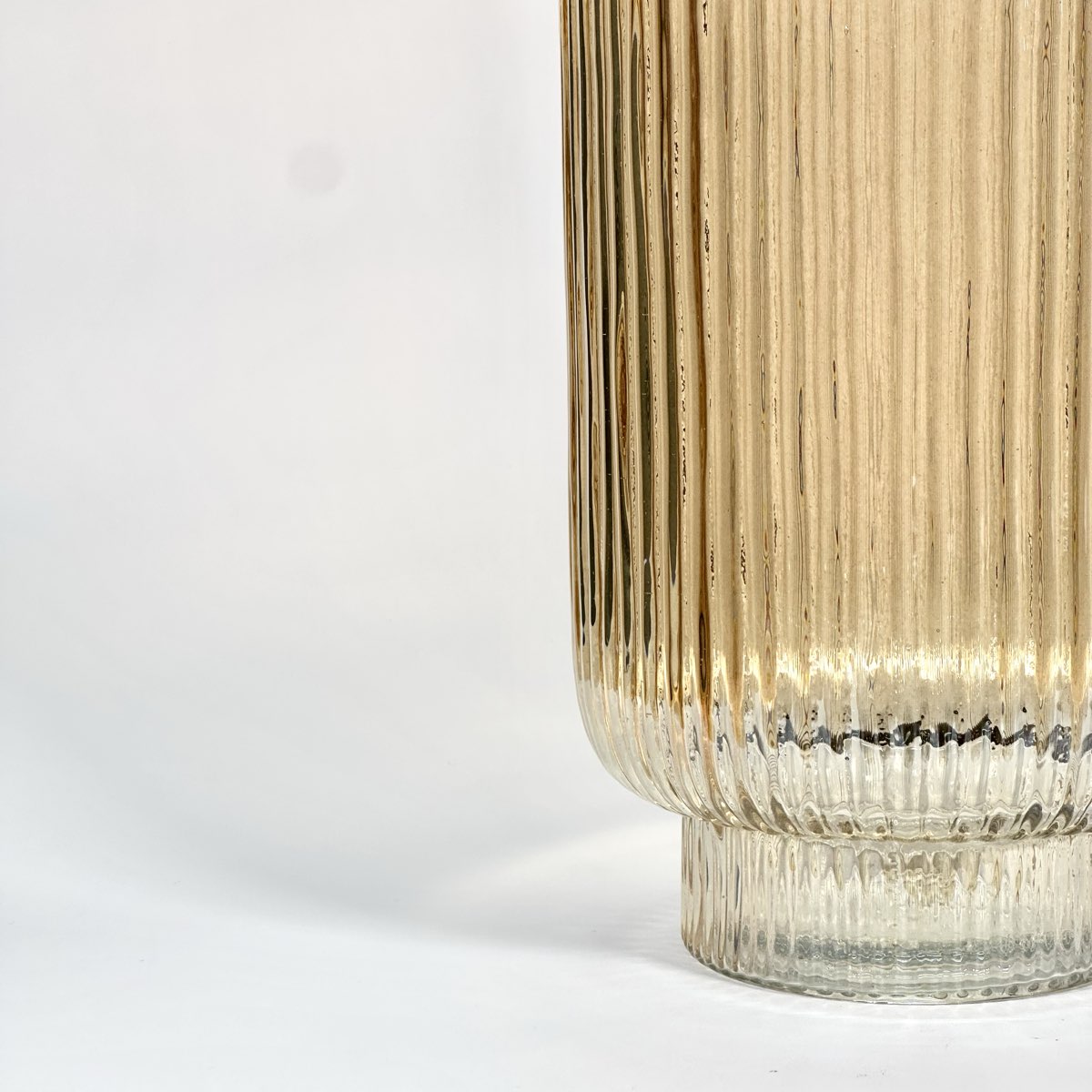 Aure Fluted Amber Glass Vase