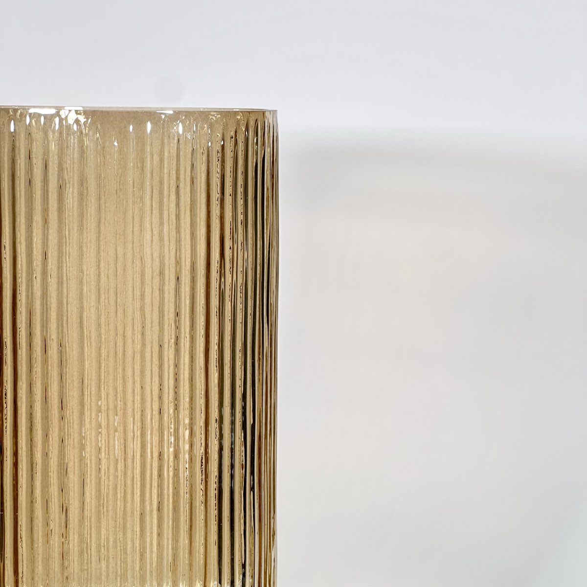 Aure Fluted Amber Glass Vase