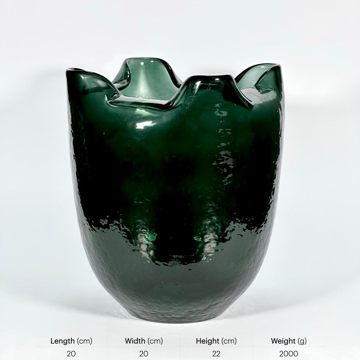 Emerald Crest Glass Vase