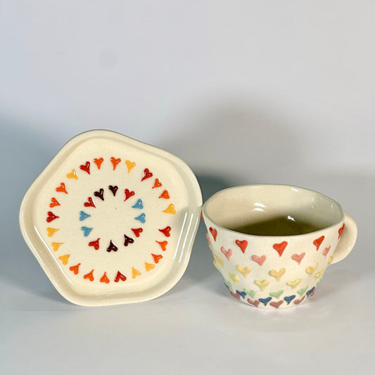 Candy Hearts Cup & Saucer
