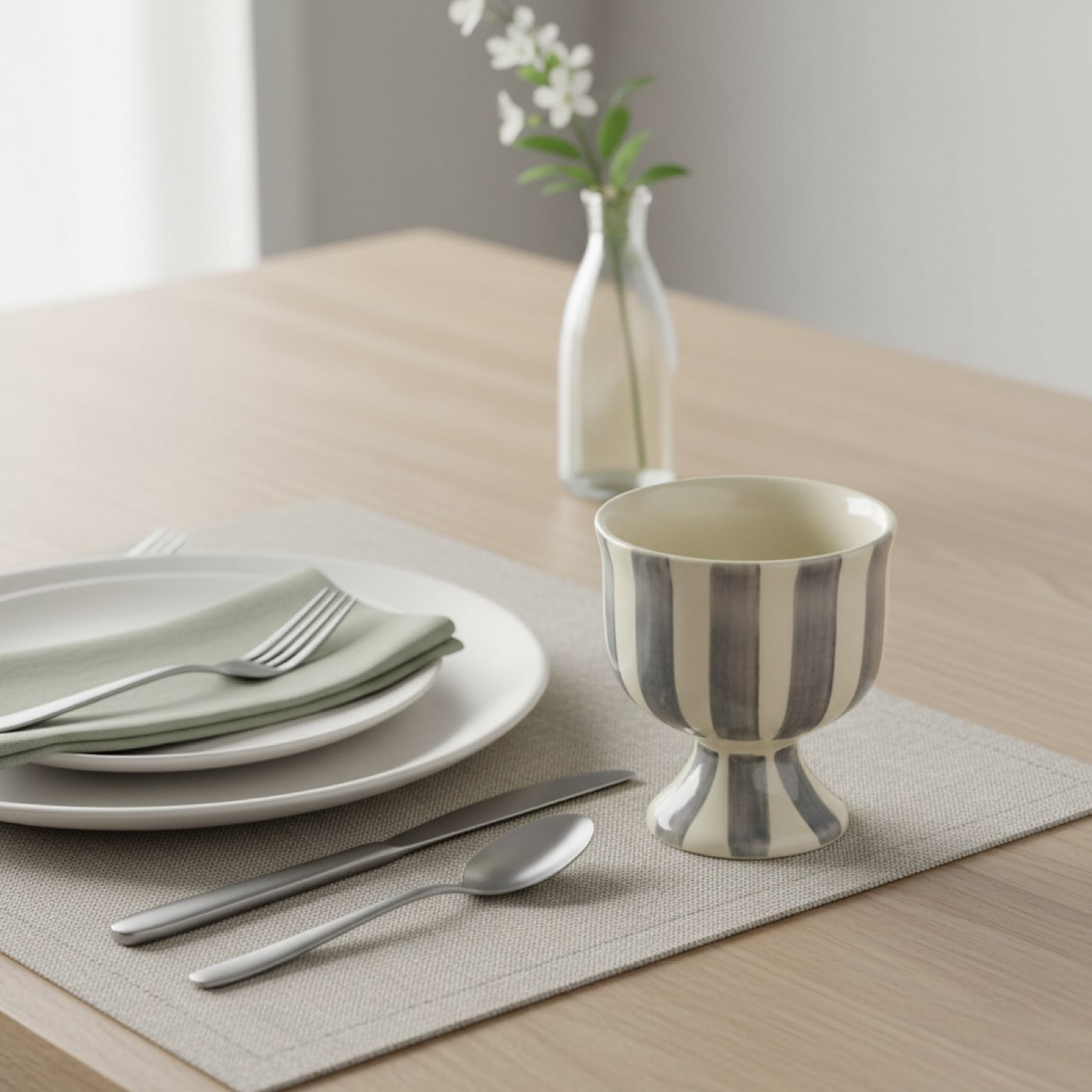 Monochrome Stripe Ice Cream Cup