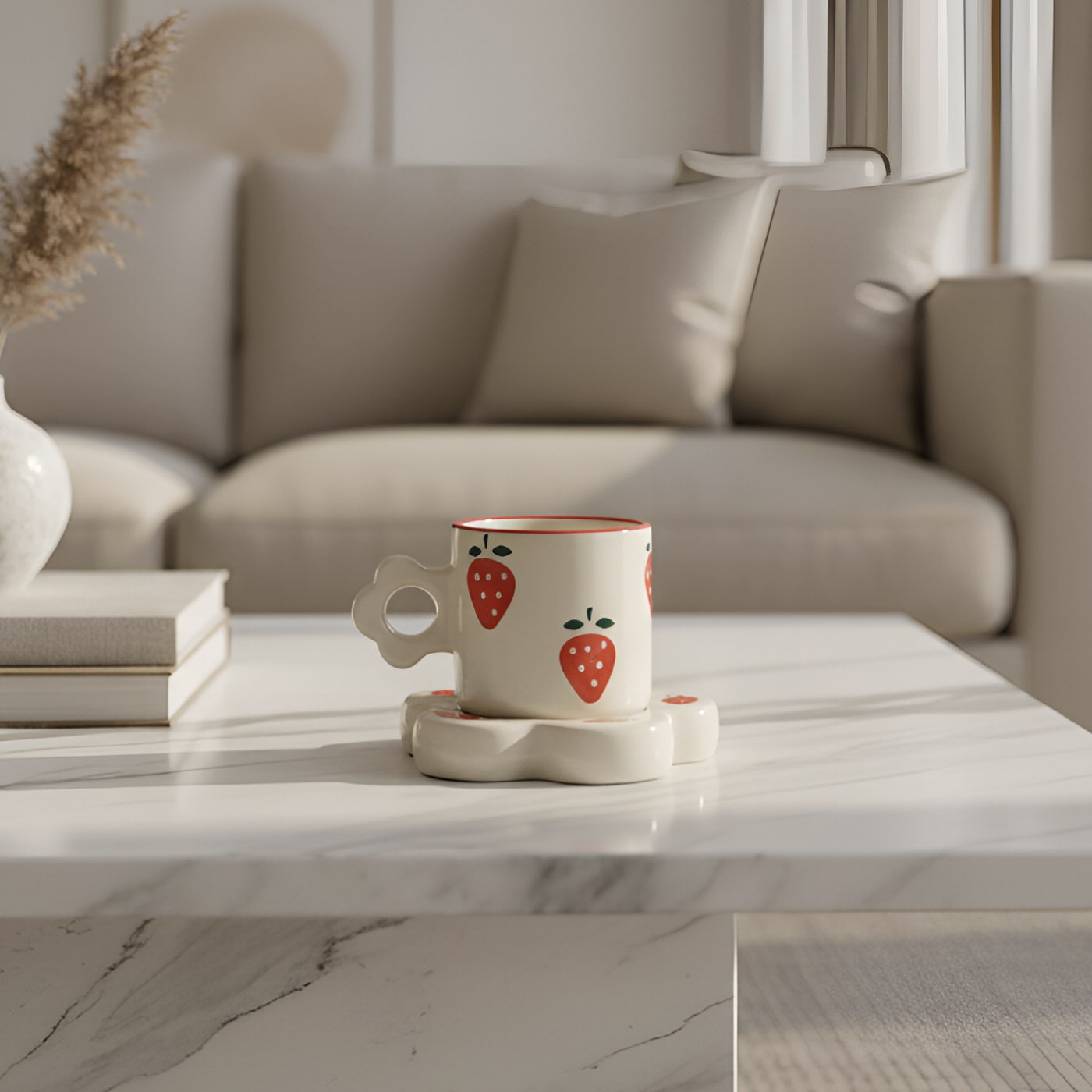 Strawberry Petal Cup & Saucer