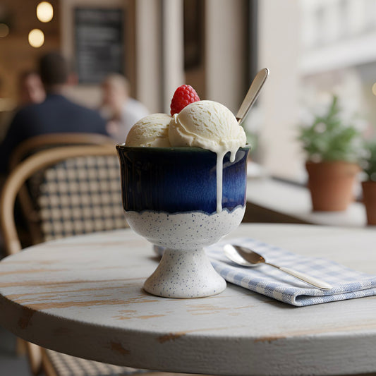 Blue Speckle Drip Ice Cream Cup