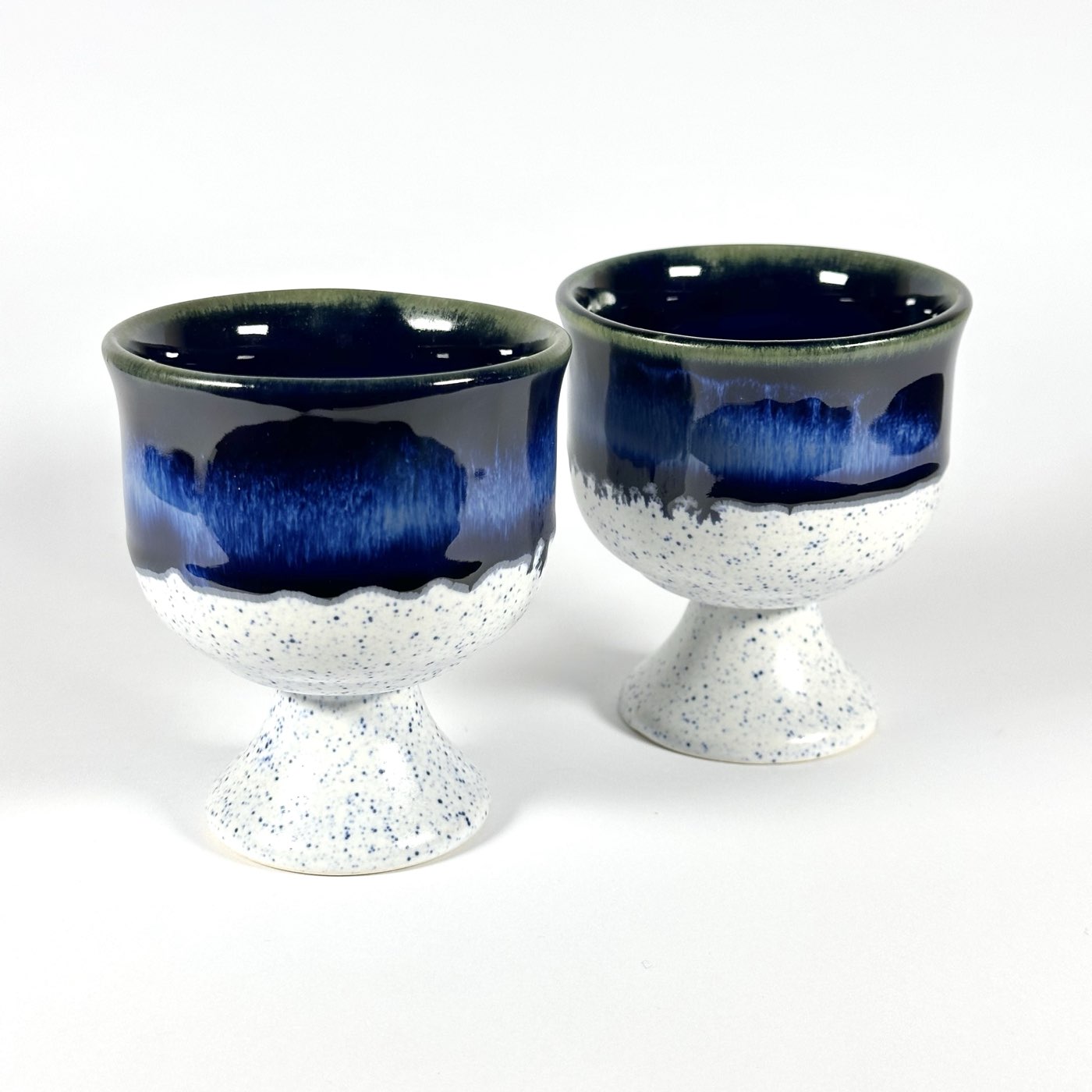 Blue Speckle Drip Ice Cream Cup