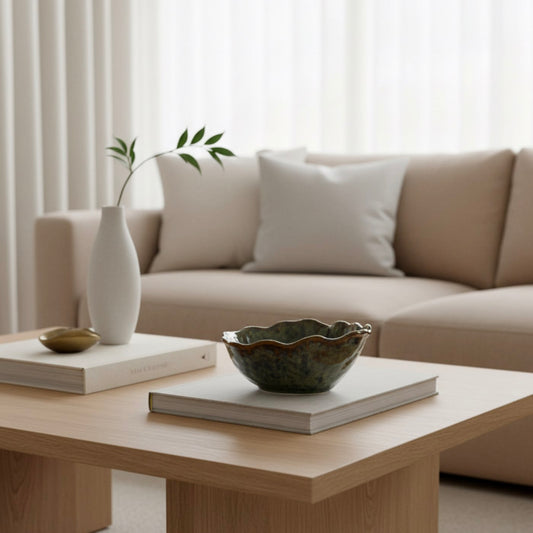 Moss Glaze Ruffle Bowl