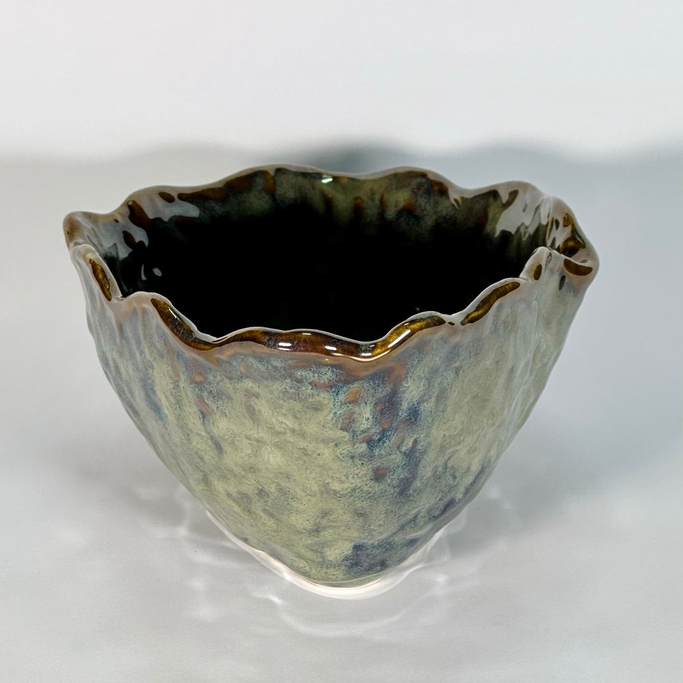 Moss Glaze Ruffle Bowl