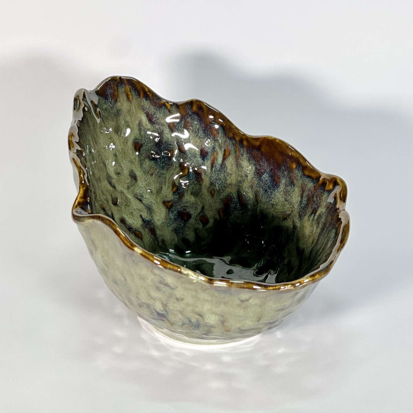Moss Glaze Ruffle Bowl