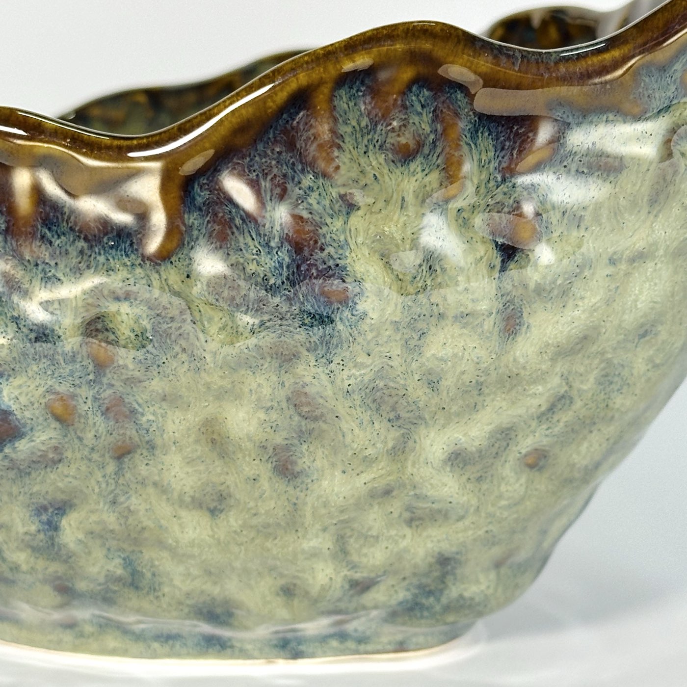 Moss Glaze Ruffle Bowl