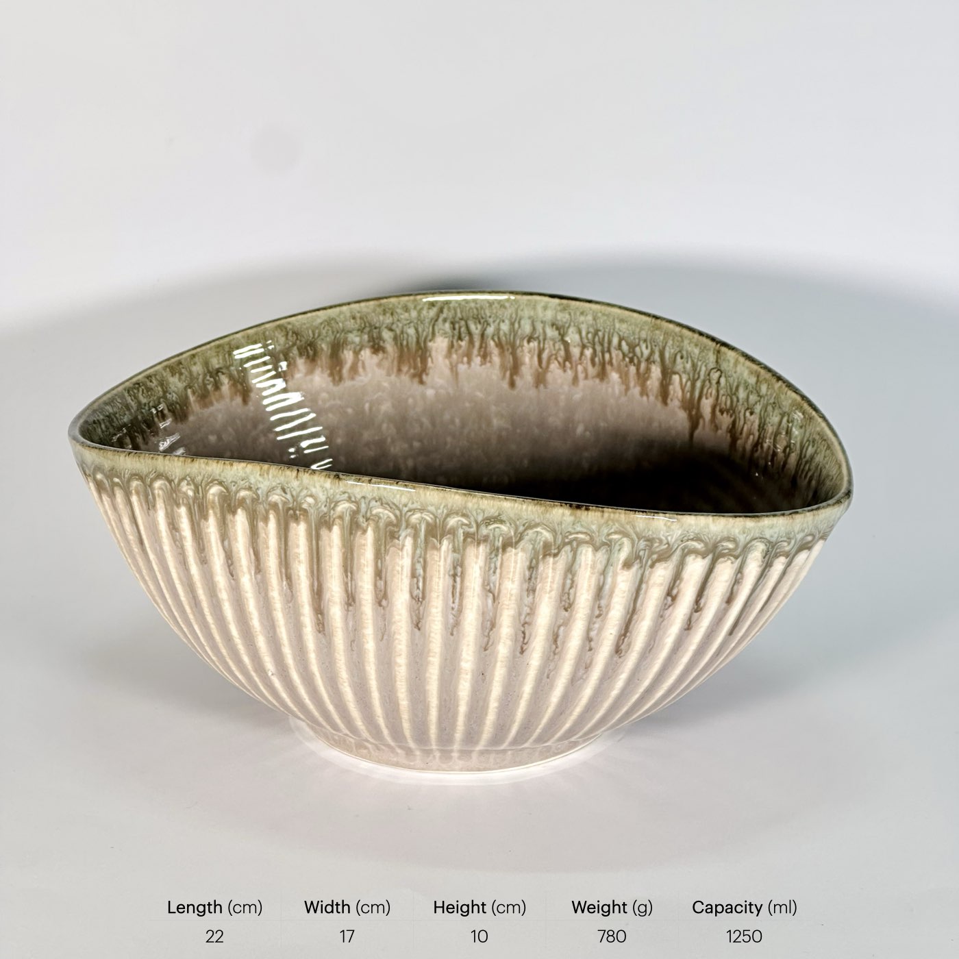 Olive Dune Ribbed Bowl