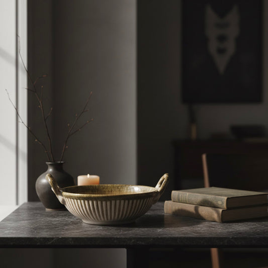 Sandstone Handle Serving Bowl