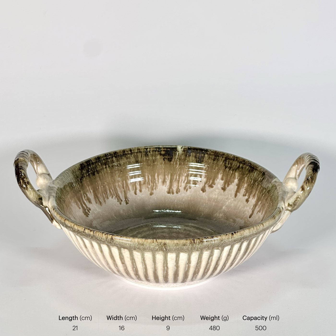 Sandstone Handle Serving Bowl