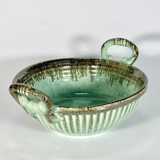 Jade Handle Serving Bowl