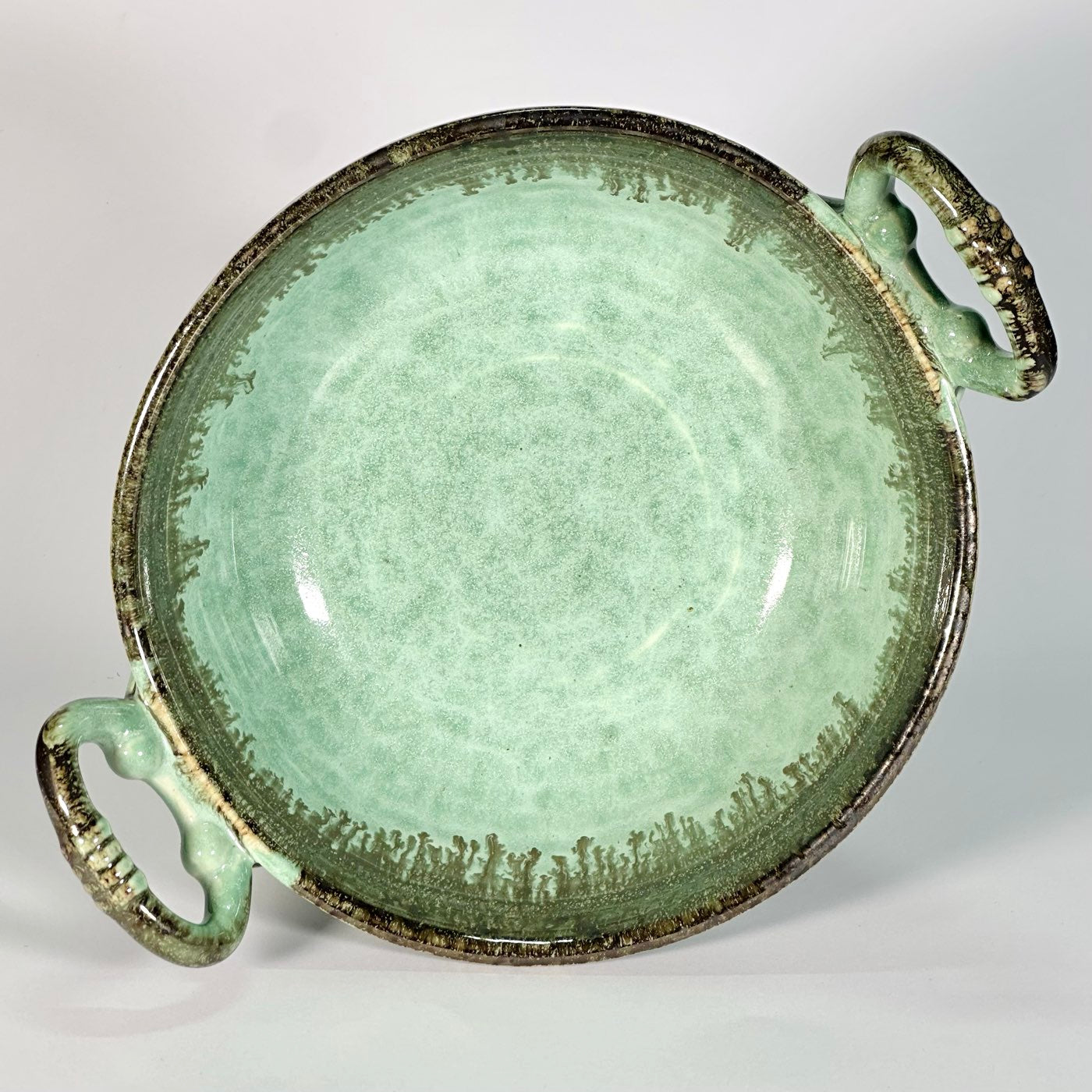 Jade Handle Serving Bowl