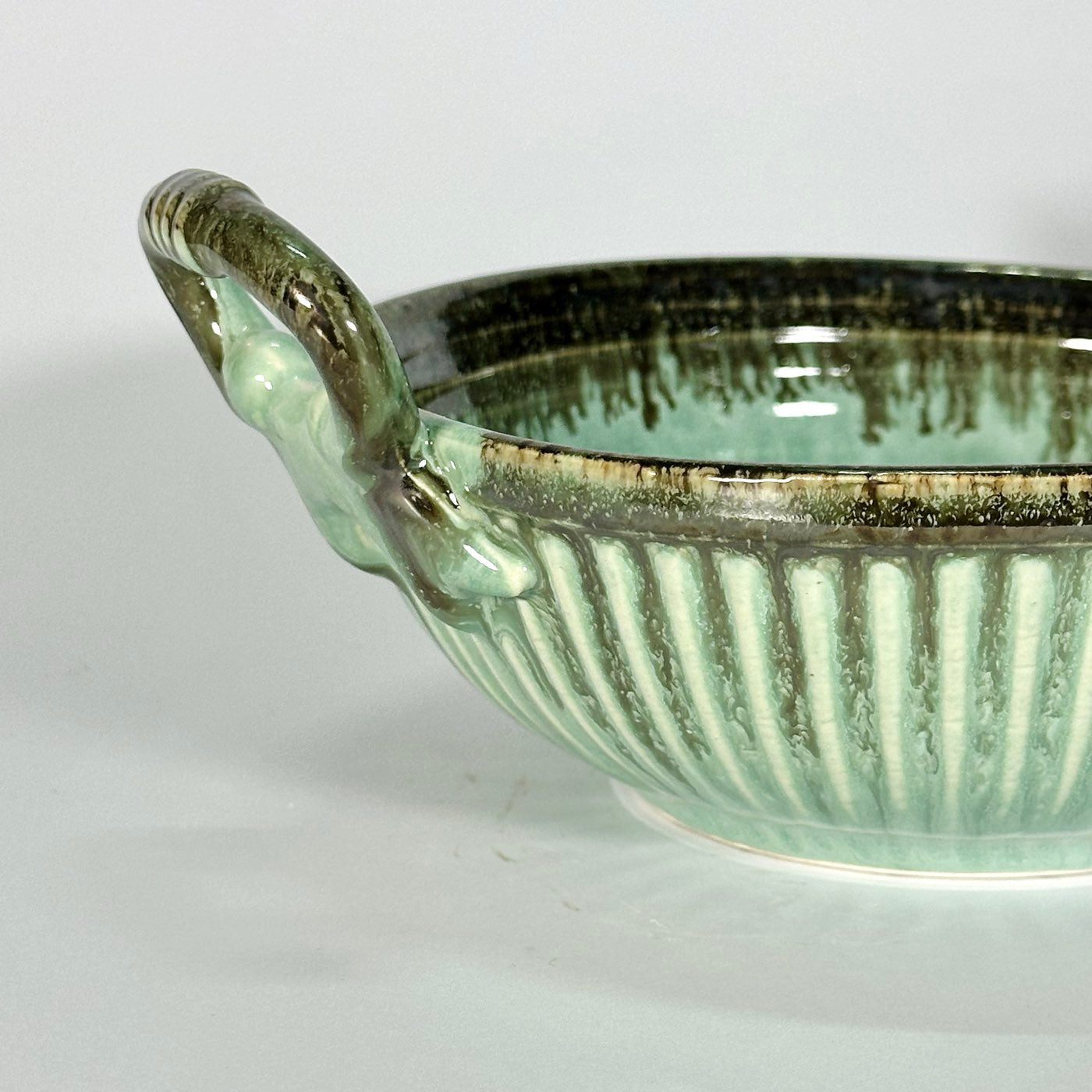 Jade Handle Serving Bowl