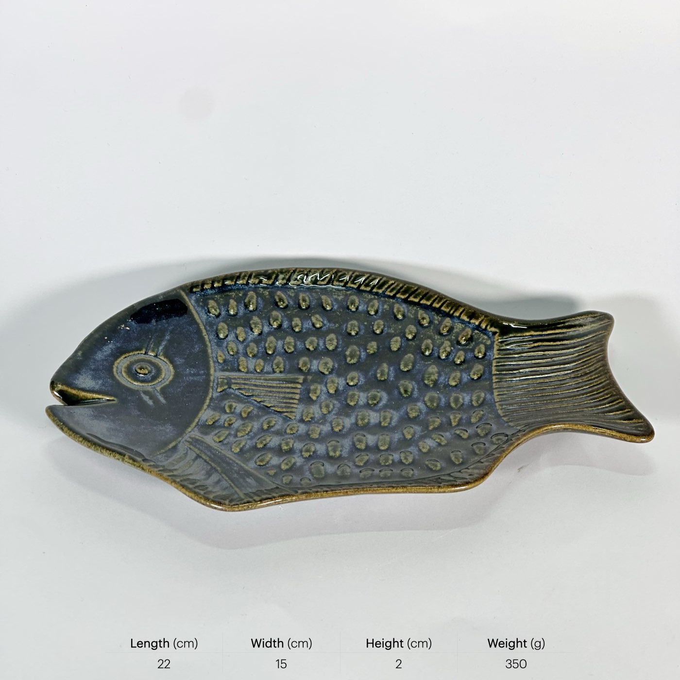 Charcoal Blue Fish Motif Platter