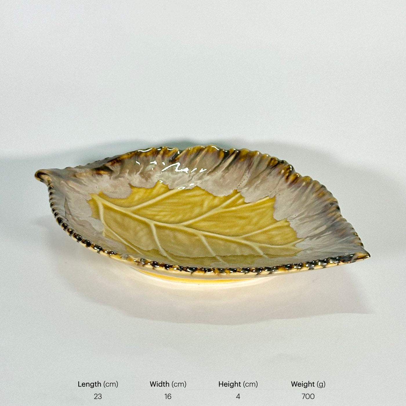 Amber Pink Leaf Serving Platter