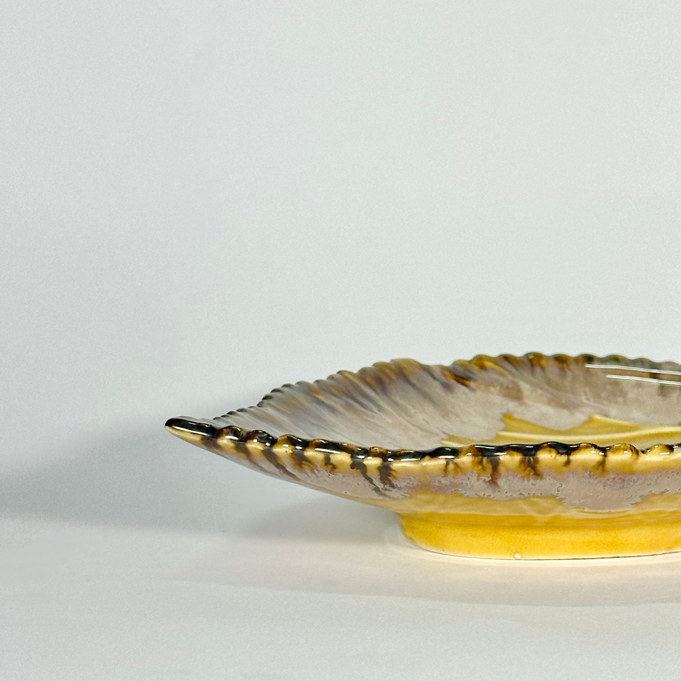 Amber Pink Leaf Serving Platter