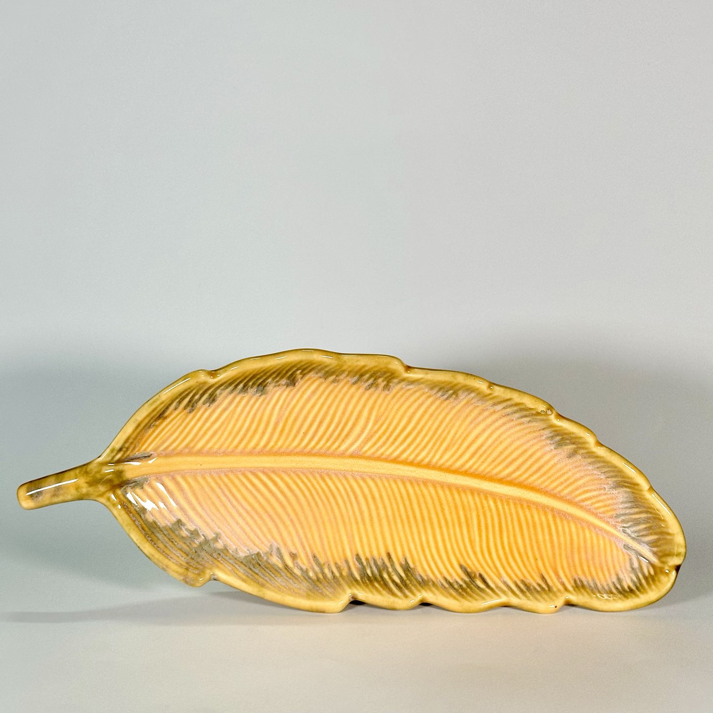 Orange Pink Feather Serving Platter