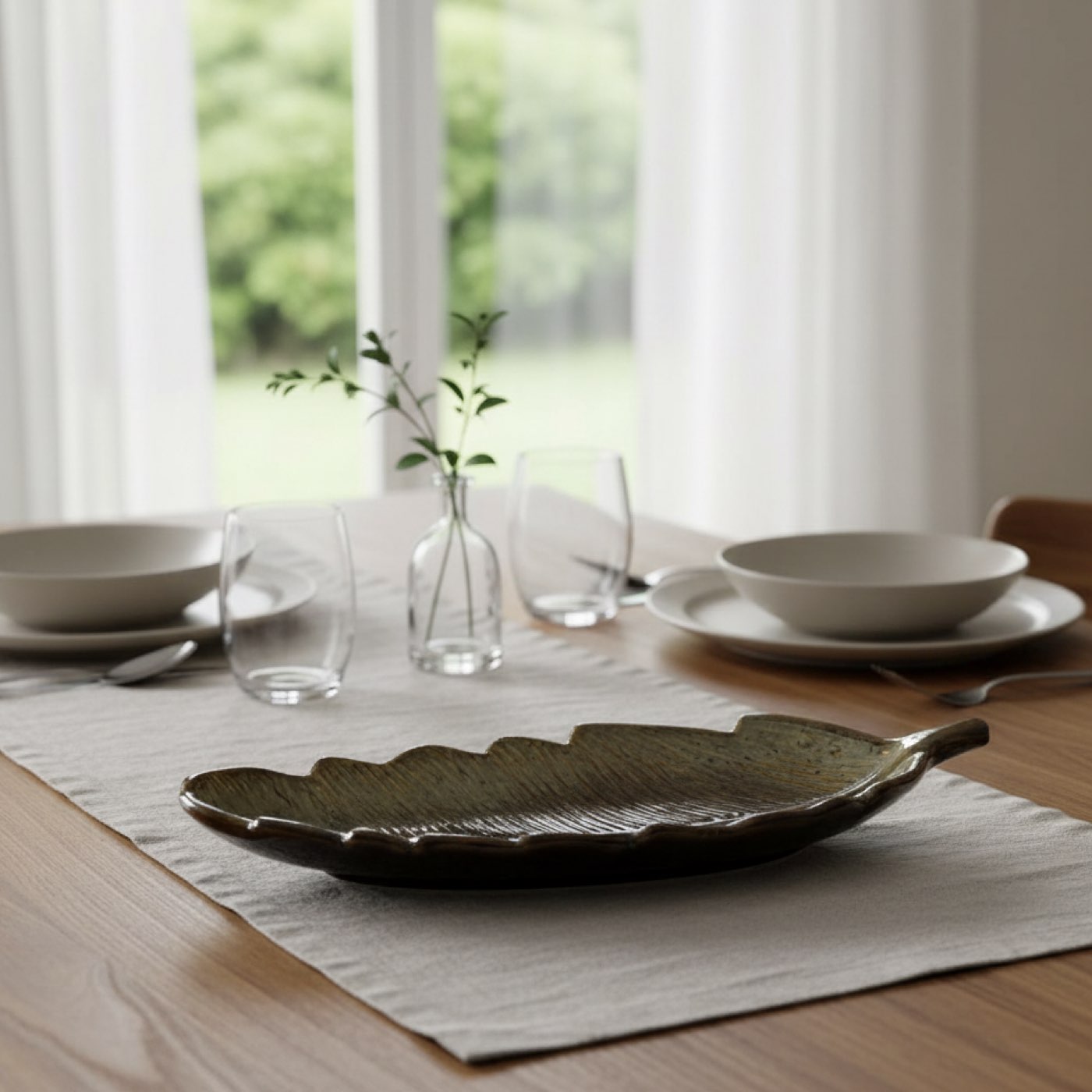Earth Feather Serving Platter