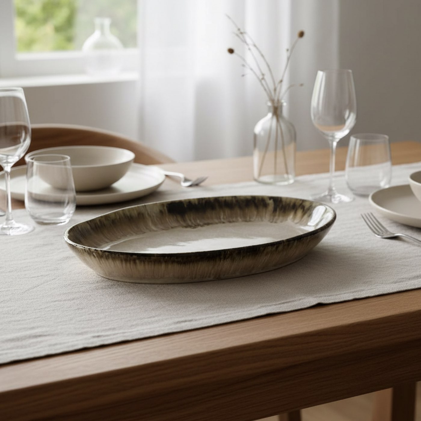 Sand Halo Oval Platter